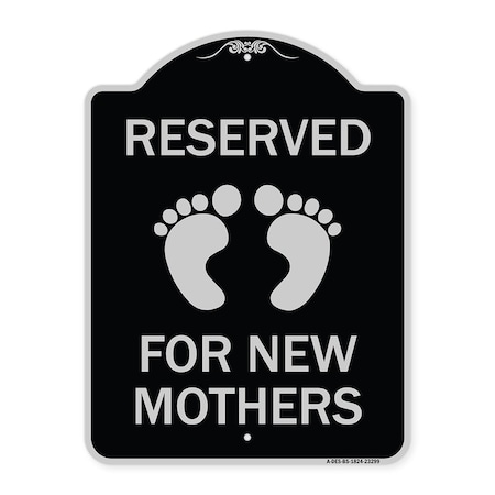 Signmission Pink Reserved Parking for New Mothers Heavy-Gauge Aluminum Sign, 24" x 18", BS-1824-23299 A-DES-BS-1824-23299